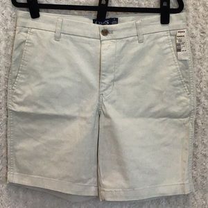 NWT Chaps Flat-Front Shorts, Lt Beige, 32 W